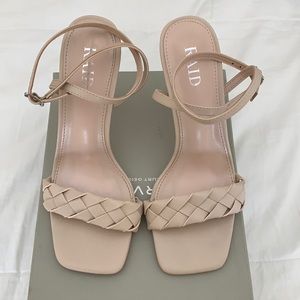 RAID Judy plaited heeled sandals in beige by ASOS
